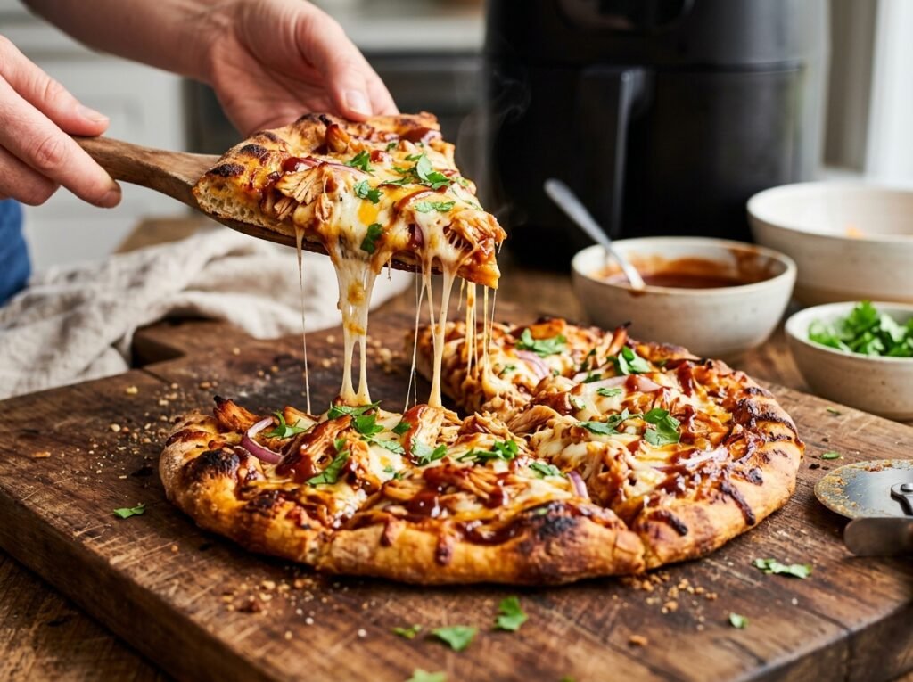 Air Fryer BBQ Chicken Flatbread Recipe