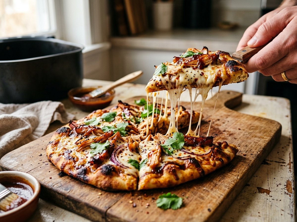 Air Fryer BBQ Chicken Flatbread Recipe