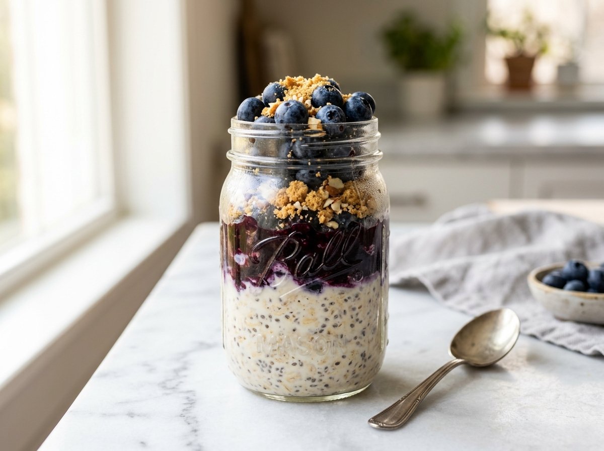 Blueberry Cheesecake Overnight Oats