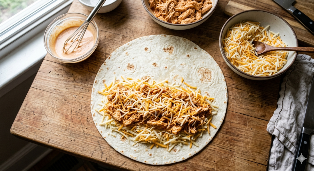 Crispy Buffalo Ranch Chicken Quesadilla Recipe
