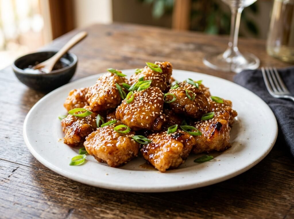 Crispy Honey Garlic Chicken Bites