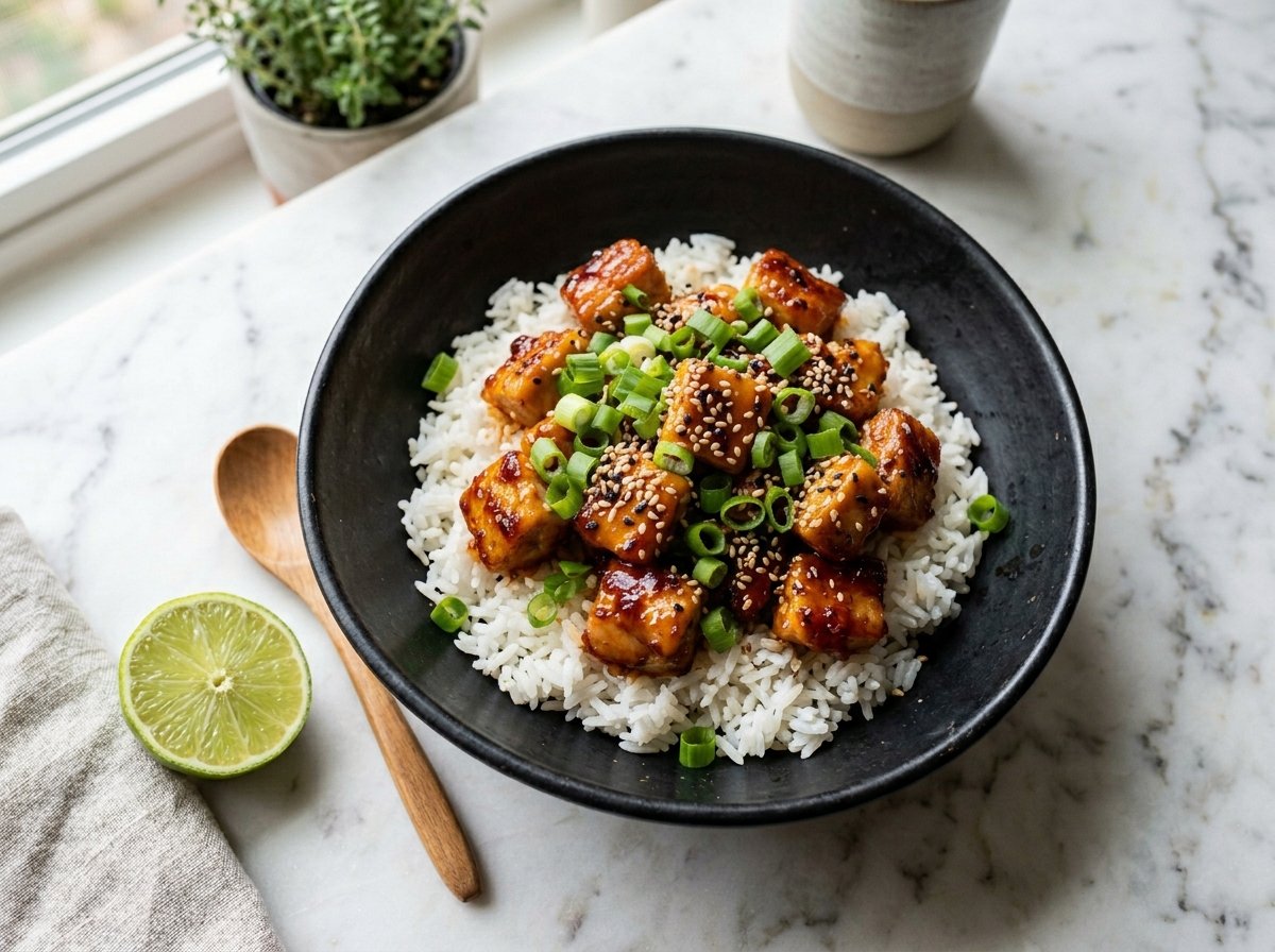 Honey Sriracha Chicken Rice Bowl Recipe