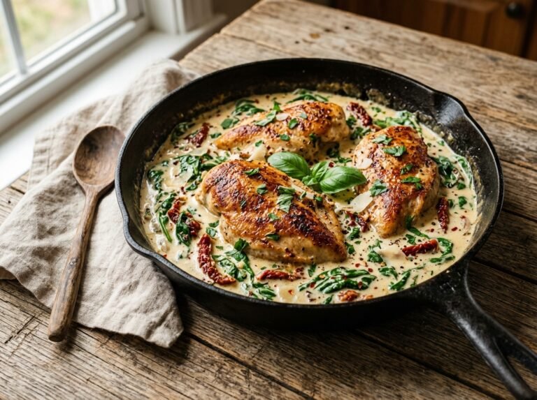 creamy tuscan chicken skillet