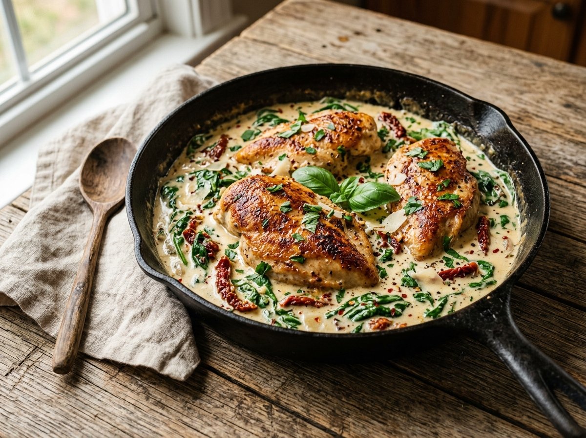 creamy tuscan chicken skillet