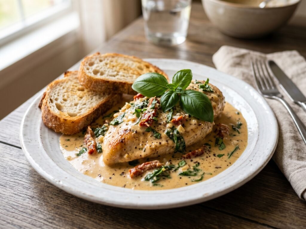 creamy tuscan chicken skillet