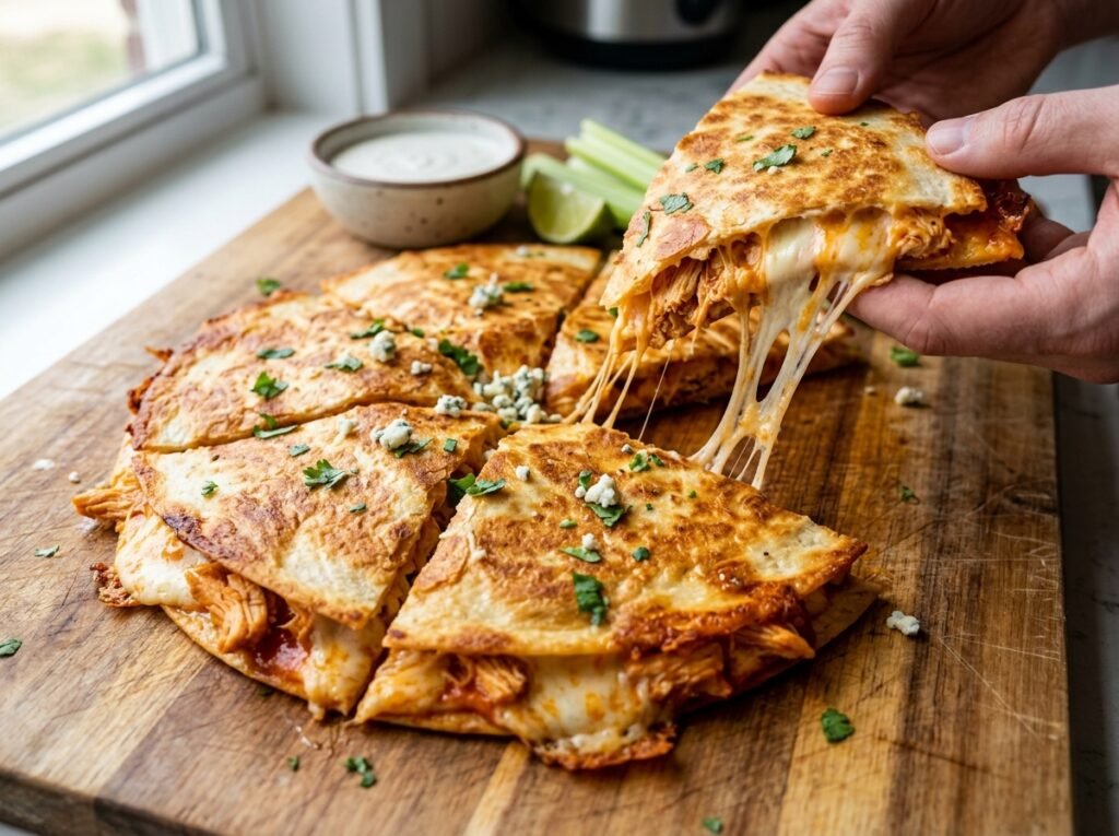 Crispy Buffalo Ranch Chicken Quesadilla Recipe