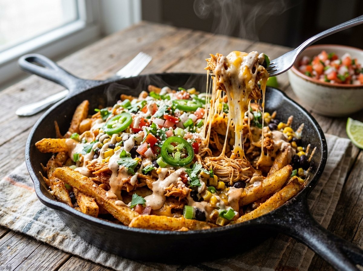 Loaded Chicken Taco Fries Recipe