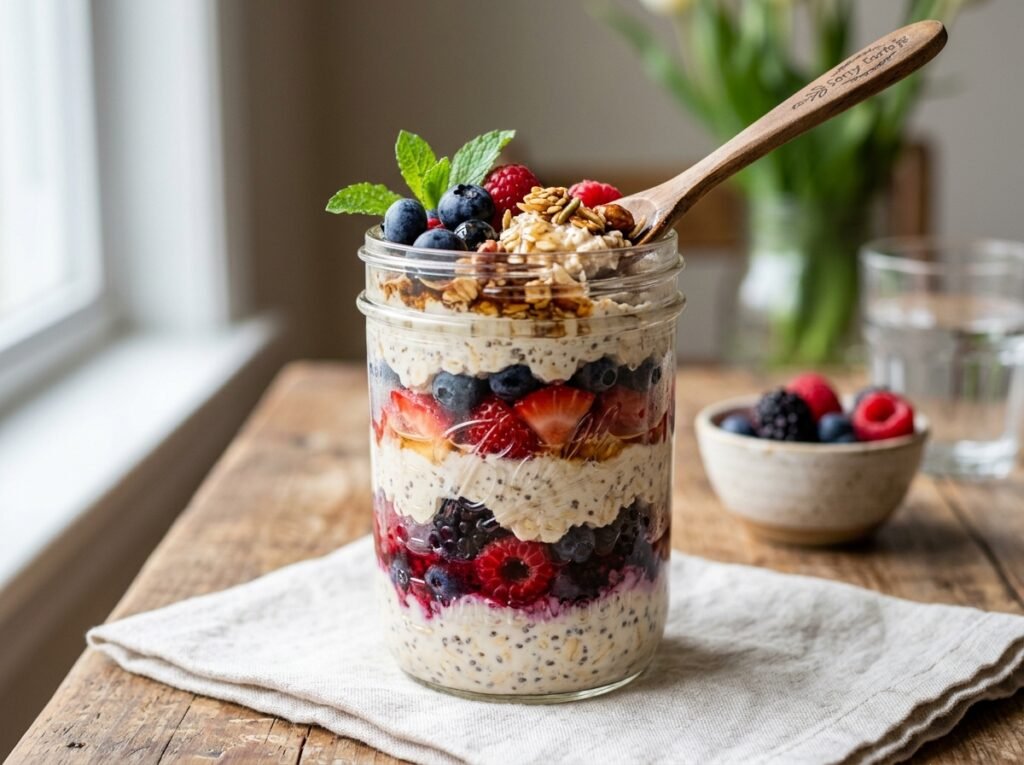 Blueberry Cheesecake Overnight Oats