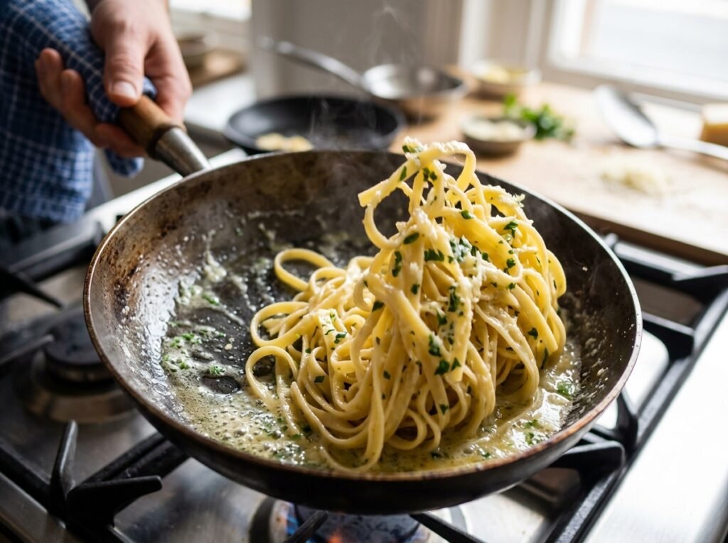 Creamy Pasta Emulsification Process Diagram