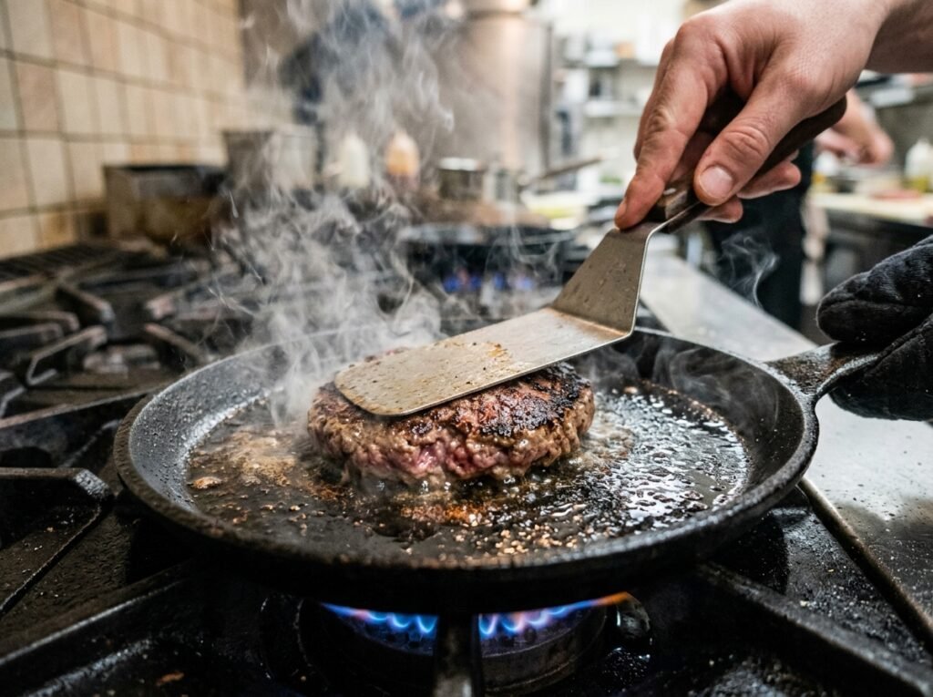 Ultimate Smash Burger with a crispy caramelized crust