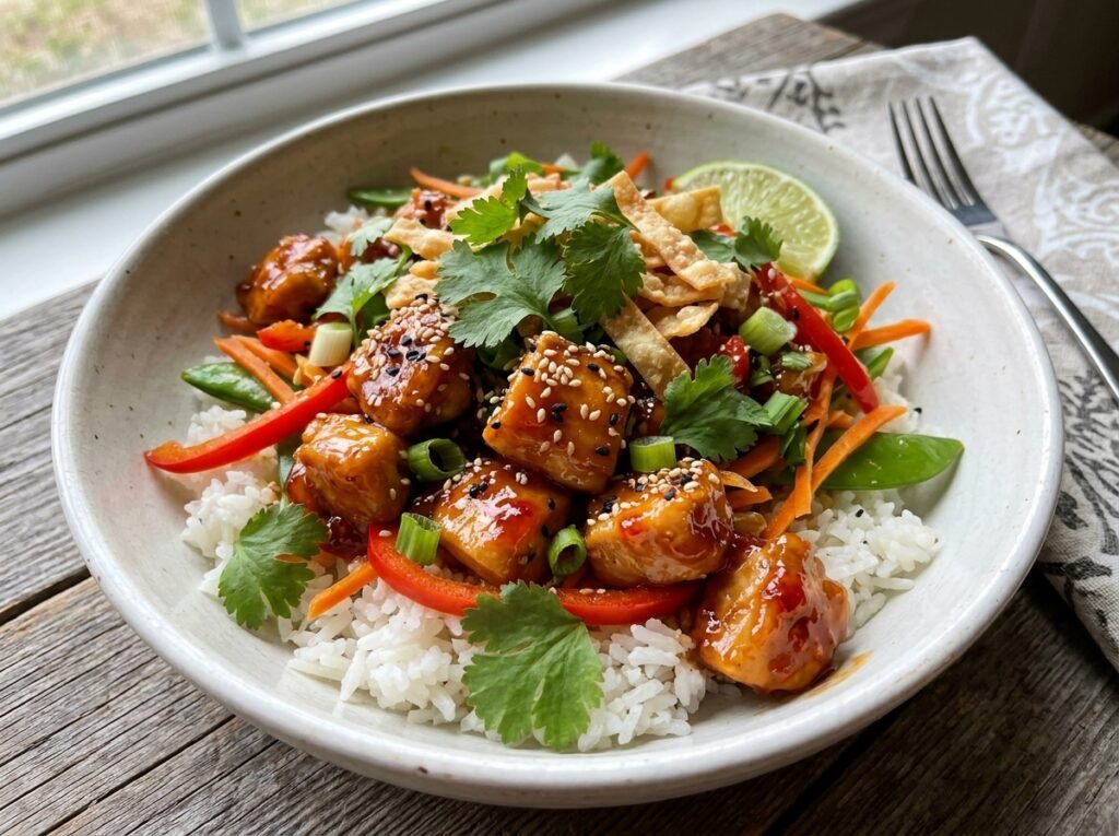 Sweet Chili Chicken Crunch Bowls Recipe